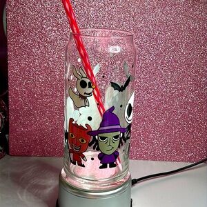 Hand Wrapped Spooky glass can